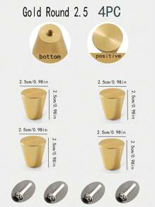 4pcs/1pc Aluminum Alloy Round Single Hole Pull Handle Screws, Free Golden Cabinet Drawer Wardrobe Door Knobs, Simple Black Furniture Hardware Pulls