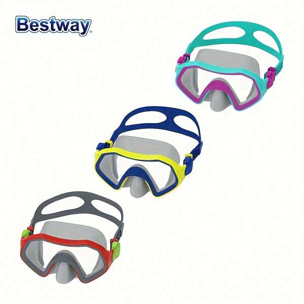 Bestway Bestway 22049 3 Colors Available, HD Panoramic Swimming Goggles, Glass Goggles, Adult Swimming Goggles, Adjustable Silicone Headband With Nasal Mask, Complete Swimming Set For Pools, Reservoirs, And Oceans