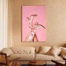 1pc Canvas Poster, Pink Cowgirl Boots Preppy Western Poster Country Boho Wall Art Canvas Paintings, Ideal Gift For Bedroom Living Room Corridor, Wall Art, Room Decoration,No Frame
