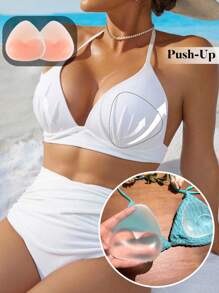 1 Par de Enchimentos de Sutiã de Silicone Transparente Push-Up, Copos de Sutiã Macios Reutilizáveis para Realçar o Levantamento do Busto para Sutiãs, Trajes de Banho, Biquínis, Ajudando a Levantar e Realçar o Busto, Material de Silicone Lavável, Acessórios de Sutiã para Vestidos de Festa e Trajes de Festa (20 Peças de Capas de Mamilo Não Tecido)