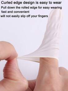 Latex Finger Cots For Nail Art, Disposable Rubber Finger Protectors, Pink,White, Black 50/100pcs/Pack - Multicolor - View 9