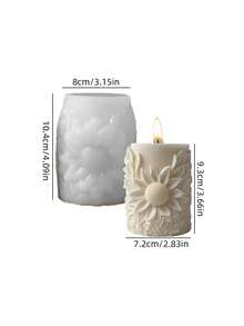 1 bucă matriță din silicon pentru floarea soarelui solară - matriță cilindrică sculptată cu artă unică și detaliată pentru lumânări parfumate, săpun, ceară, turnare de rășină care reprezintă speranța și credința | Decorarea casei | Design Lumânare Luminoasă | Ușor de curățat Suport pentru lumânări Decorare pentru lumânări Cadou de aniversare Decoratiuni DIY