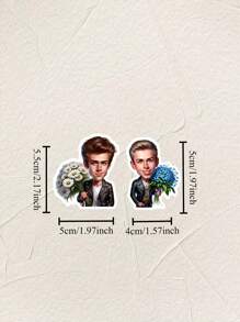 17 pezzi Adesivi stile acquerello di ragazzi europei e americani alla moda/lottatori muscolosi con maschera per fai da te, artigianato, scrapbooking, album, planner giornaliero, decorazioni per planner, diari, articoli da cancelleria vintage