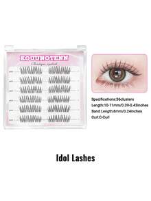 36 Clusters C Curl No Glue Needed Eyelashes Korean Girl Group Glue Free Eyelash Japanese Makeup Natural Look Wispy Eyelash Extensions Gift For Women Individual Lashes Comfortable To Wear Lash Clusters, Eyelash Clusters, Individual Eyelashes, Lashes, Fake Lashes - C - View 11