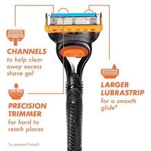 סכיני גילוח לגברים Gillette Fusion5, ידית + מילוי ל-2 סכיני גילוח - שחור - ראה 4