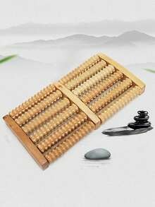 12轮家用足部穴位经络按摩器足疗休闲木质足部按摩滚轮 1