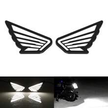 2 peças/conjunto Luzes no Formato de Asas, Luzes de Olho de Águia LED para Motocicleta, Luzes de Parafuso, Luzes de Atmosfera, Luzes de Néon de Alta Luminosidade, Luzes de Assistência à Condução 12V, Acessórios de Decoração para Motocicleta