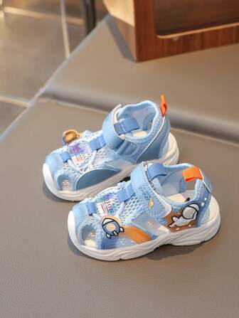 2025 New Boys & Girls Sports Sandals, Functional Cartoon Cute Blue Kids Summer Breathable Anti-Slip