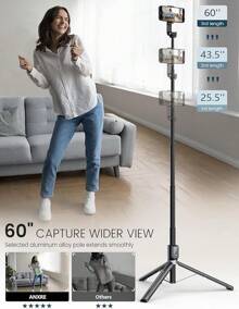 Selfie Stick Tripod With Remote, Extendable 360 ° Rotatable Selfie Stick, 41.Phone Tripod Stand Cell Phone Filming Compatible With Android Smartphone