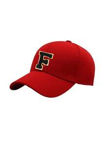 1pc Fashion Children's Hip Hop Cap, A-Z Letter Embroidered Baseball Cap, Adjustable Snapback Hat For Boys & Girls, Outdoor Casual Sun Hat, Bone White, Ages 8-16 - Red - View 29