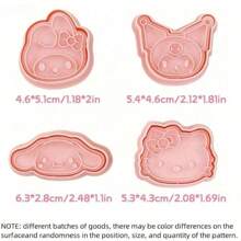 Sanrio (Authorized) Sanrio 2/4/8/Piece/Set Mini Cookie Cutting Machine Cartoon Embossing Mold, Hello PP Kitty Plastic Mold, Used For Baking Cupcakes, Pancakes, Apple Pies, Gingerbread, Gummies Decoration, Suitable For Various Birthdays And Parties, Essential Watermelon Mold For Summer