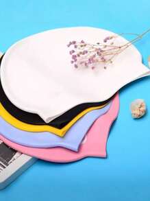 1pc New Breathable Fashionable Silicone Swimming Cap, Suitable For Swimming Pool, Waterpark, Won't Wet Hair, Comfortable Fit, Stretchy & Non-Deforming