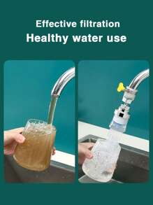 1 Set/8 Pcs Home Faucet Water Filter, 9th Gen Filtration Tap, PP+ABS Material, Kitchen Faucet Water Purifier, 360° Universal Rotation Filter With Cartridge, Suitable For Kitchen & Bathroom