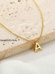 1pc American-European Style Stainless Steel Collarbone Chain Personalized Initial Name Letter Pendants Necklace For Women