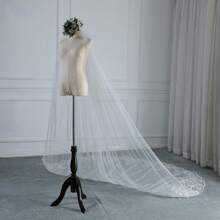 Bride Wedding Veil 3m Long Sparkly Lace New Luxury Bridal Hair Accessory