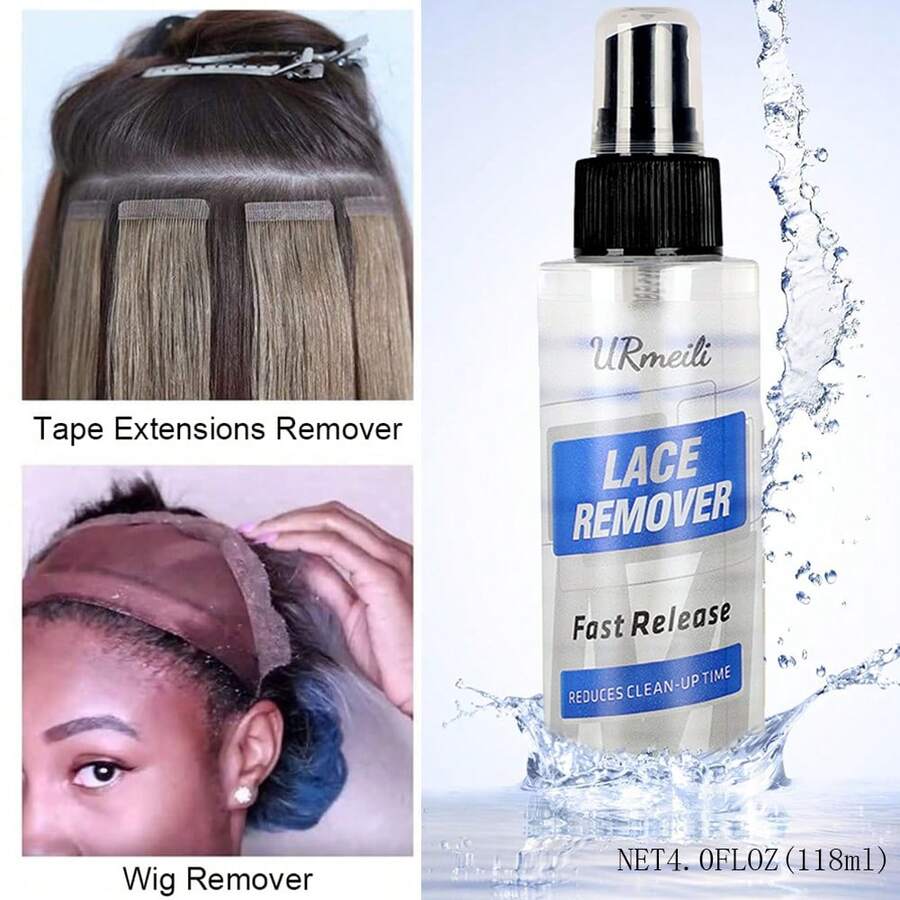 180ml Adhesive Remover Spray, Suitable For Lace Wigs, Removes Residual Hair Glue, Removes Sticky Hair Glue, Wigs, Double-Sided Hair Extension Tapes - 118ml - View 1