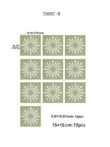 10pcs Tile Stickers Matte Texture Home Decal Vintage Waterproof Removable Mural Decor Peel Stick DIY Bathroom Kitchen Decoration -15*15cm,20*20cm