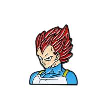 1 pieza de broche personalizado de moda con animación de dragón de bola de fuego súper saiyan Vegeta, accesorio de moda para bolso, adecuado para uso diario o como regalo