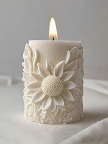 1 bucă matriță din silicon pentru floarea soarelui solară - matriță cilindrică sculptată cu artă unică și detaliată pentru lumânări parfumate, săpun, ceară, turnare de rășină care reprezintă speranța și credința | Decorarea casei | Design Lumânare Luminoasă | Ușor de curățat Suport pentru lumânări Decorare pentru lumânări Cadou de aniversare Decoratiuni DIY