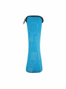 Reusable Cutlery Organizer Bag With Zipper Pouch – Portable Silverware Holder For Camping, Picnic & Travel, Washable Linen Utensil Carrier With Chopstick Pocket, Giftable Set