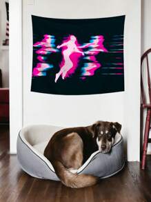 1pc Phantom Body Art Print Tapestry, Wall Decor, Ins Style, Polyester Hanging Tapestry For Living Room, Bedroom, Office, Dorm, Home Decoration, Party, With 3 Wall Nails And 2 Clips Included