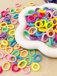 500pcs/Pack Colorful Small Hair Tie Scrunchies For Girl, High Elastic Safe Non-Damaging Hair Rings - Mixed color - View 8