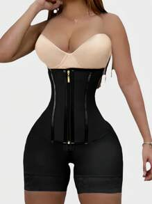 1 pieza Shorts moldeadores de cintura alta para mujer colombianos, faja moldeadora, leggings de control de abdomen, levantador de glúteos y adelgazador de muslos, con cierre de cremallera, realzador de caderas, ropa interior moldeadora de alta compresión, adecuada para diversas ocasiones y deportes.