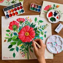 1#-5# Artist's Oil And Acrylic Paint Brush, Long Bristle Outlining Short-Handled Brush, Light-Colored Cow Hair, Extra-Long Round, Metal Connector And High-Quality Wooden Handle, For Oil And Watercolor Gouache Painting, Suitable For Drawing Long Lines, Highly Absorbent (Original Wood Color), Mother's Day, Mom's Gift, Back To School, School Supplies