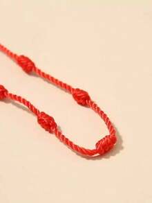 Kit 4 Pulseira Vermelha De 7 Sete Nós Kabbalah Afastar O Mal