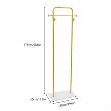 Modern Free-Standing Coat Rack, Metal Clothes Rack With 4 Anti-Slip Pads Coat Rack Back To School Travel Essentials Room Decor, Home Decor, Bedroom Decor Storage Organization And Storage - Gold - View 2