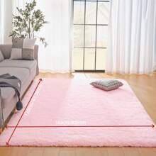 1 Pc Soft Modern Indoor And Outdoor Plush Pink/Grass Green/Camel Carpet For Bedroom Living Room Dormitory Kids Room Home Decoration Non-Slip Polyester Fiber Comfortable Kids Room Decoration Floor Carpet