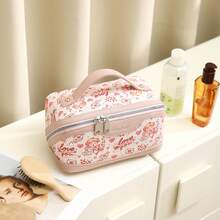 1pc Women's Large Capacity Multi-Layer Makeup Bag, Makeup Case Organizer, High-End