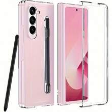Clear High Definition Phone Protective Case With Pen Slot Compatible With Samsung Galaxy Z Fold 6/Fold 5/Fold 7