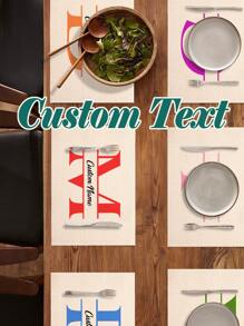 1pc Customized Placemat, Multiple Styles Available, Personalized PVC Heat-Resistant Mat, Rectangular Tablemat, Heat-Resistant, Waterproof, Oil-Proof, Washable, Fashionable Tabletop Decor, Custom Home Placemats - Special Gift For Holidays, Birthdays, Mother's Day, Father's Day, For Friends, Family, Mom, Classmates, Housewarming, Mother's Day Decoration, Suitable For Dining And Gatherings