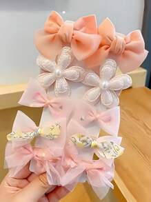 20pcs Cute Flower & Bow Hair Clips, Bangs Hairpins Hair Accessories, Won't Damage Hair