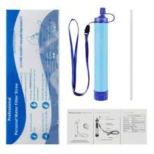 1 Set mobiler Wasserfilter für den Außenbereich, ultra leichtes 4-stufiges Filtersystem mit 0,01 Mikron, tragbarer Wasserreiniger in Trinkhalm-Form, geeignet für Outdoor-Reisen, Wildniserkundungen und Notfallsituationen