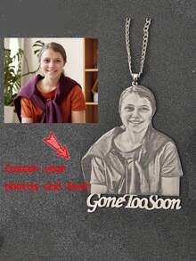 Customized Personalized Photo Carving Necklace Character Stainless Steel Custom Pendant Necklace Creative Photo Necklace - Multicolor - View 10