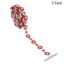 3 Yards Daisy Flower Lace Roll Embroidered Polyester Trim Ribbon DIY Clothing Garment Accessories Sewing Trimmings - Multicolor - View 3