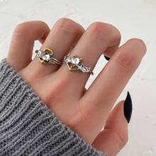 1/2pcs Angels And Demons Couple Cartoon Ring