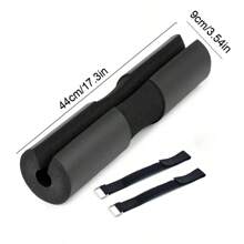 1PC Black Gym Hip Thrust & Barbell Training Pad, With 2 Straps, Thicken Foam ShoulderCushion, Perfect For Gym Workout Weightlifting, Sport Strength Training, Sport, Gym, Home Exercise, Sport Accessories, Gym Accessories, CrossFit Accessories