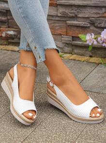 Neue Mode lässige offene Zehe Gold & Weiß bequeme vielseitige Outdoor Schuhe für ältere Frauen