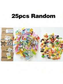 Set de 25pzs/50pzs/100pzs Mini caja de envío de juguete de alimentos y bebidas - Juguetes de cocina de plástico - Miniatura 1:12 para casa de muñecas - Mini alimentos de caja de envío, adornos de sorpresa de resina, regalos pequeños creativos, regalos con forma de mini caja de envío de alimentos y bebidas