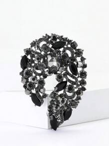 Broche de flor de cristal grande y elegante para mujer, adecuado para usar con vestido, traje, sombrero, zapatos, pañuelo con flor