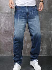 Men's Fashionable Straight-Leg Jeans, Suitable For Summer