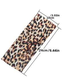 1/6pcs Elastane Fashion Leopard Print Yoga Headband - Wide Knot Sports Sweatband For Normal Hair Vintage Style Soft Stretchy Non-Slip Moisture-Wicking Leopard Print Headbands For Women - Stylish Sports Accessories For Running, Cycling, Gym
