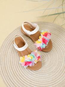 Sandalias planas con estampado floral para niñas para el verano