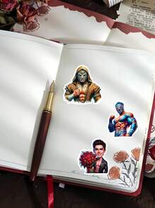 17 pezzi Adesivi stile acquerello di ragazzi europei e americani alla moda/lottatori muscolosi con maschera per fai da te, artigianato, scrapbooking, album, planner giornaliero, decorazioni per planner, diari, articoli da cancelleria vintage