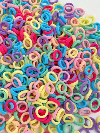 100pcs/Set Baby Hair Ties Hair Bands Elastic Hair Scrunchies, High Elasticity & Non-Damaging