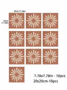 10pcs Bohemian Style Tiles Floor Wall Sticker Kitchen Bathroom Living Room Wear-Resistant Home Decor Art Wall Decals