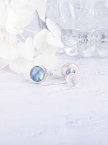 Orecchini con acquamarina/quarzo rosa in argento sterling 925, pietre naturali, semplici e delicati, gioielli classici da donna, ottimo regalo